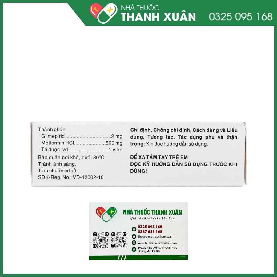 Co-Miaryl 2mg/500mg trị tiểu đường tuýp 2